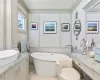 Separate soaking tub and dressing table