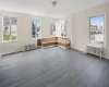 Empty room featuring a wealth of natural light and radiator heating unit