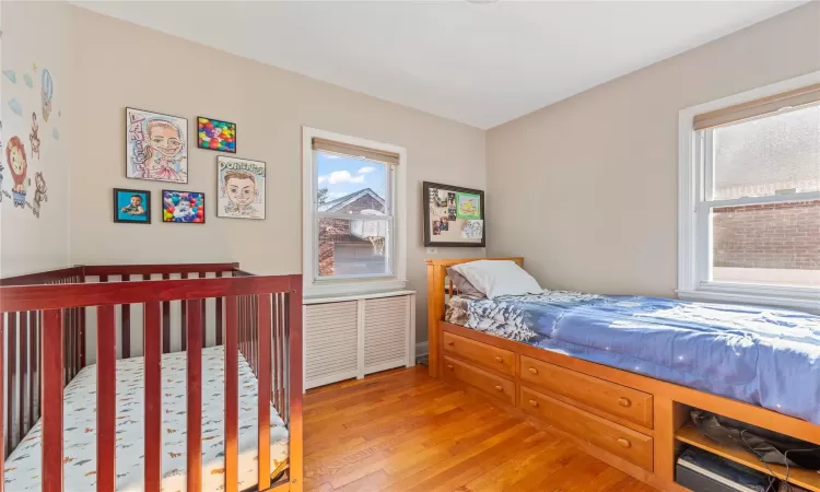 Bedroom with light wood-type flooring