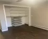 Double closet in lower level bedroom