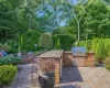 View of patio / terrace featuring outdoor dry bar, grilling area, an outdoor kitchen, an outdoor fire pit, and a sink