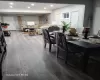 Dining space featuring wood finished floors and recessed lighting