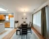 Dining area wide open to kitchen