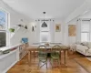 Large dining area opens to kitchen and living room.