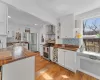 Energy efficient stainless steel appliances in the kitchen.