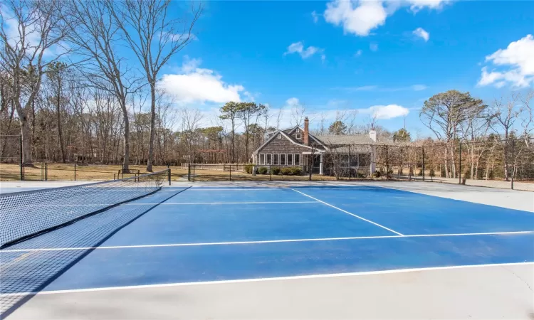 View of sport court with fence