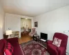 Living area with wood finished floors