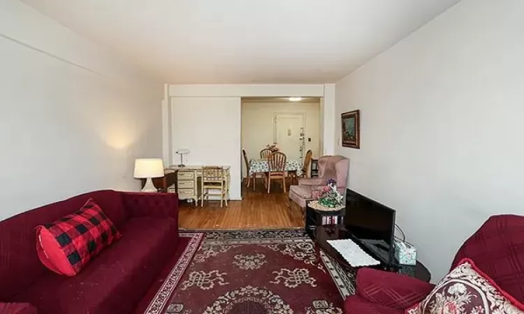 Living room with wood finished floors