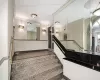 Virtually Staged-Kitchen with a sink, tasteful backsplash, and cream cabinets