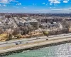 Aerial view with a view of city