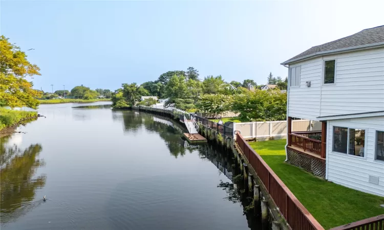 Water view with fence