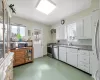 Kitchen featuring a sink, white cabinets, plenty of natural light, and stainless steel appliances