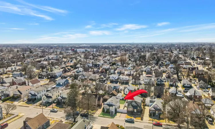 Bird's eye view with a residential view