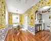 Dining space featuring wood flooring