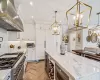 Kitchen Island with built-in Wine Fridge and Microwave