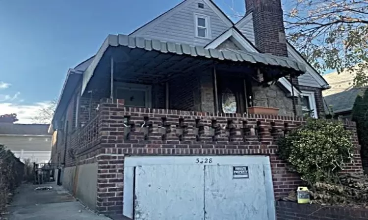 siding and a chimney