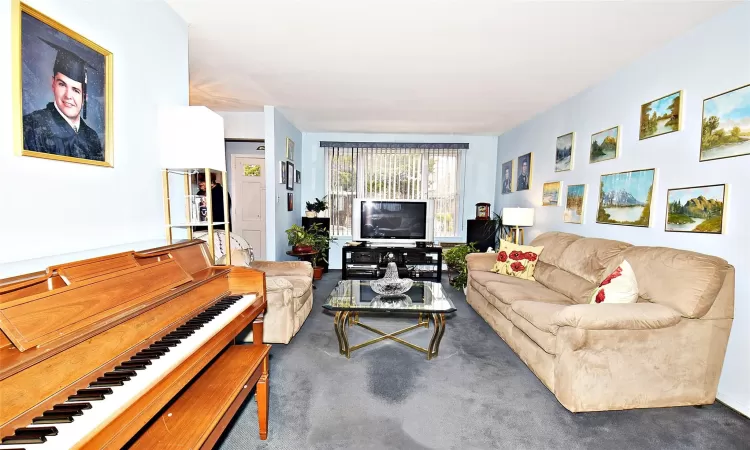 View of carpeted living area