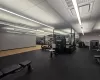 Workout area with a drop ceiling