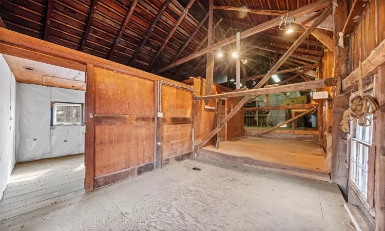 View of inside the barn