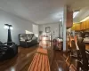 Living room featuring dark wood finished floors