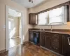 Kitchen leads to the breakfast area.