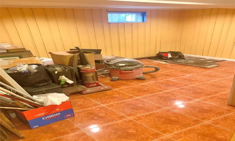 View of sauna featuring tile patterned floors